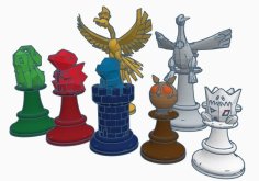 2nd Generation Pokemon Chess Set 3D Printer Model