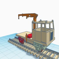 MUV69 (1:120) TT Train With Crane 3D Printer Model