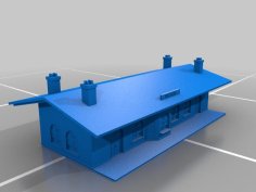 Train Station HO Scale 3D Printer Model