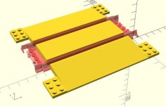 Lego City Train Track Compatible X-Cross Bahnübergang Trackcrossing OpenSCAD Smuk Version 3D Printer Model