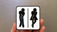 Funny Toilet Sign With Background 3D Printer Model