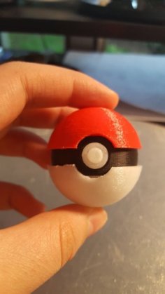 Easy And Quick Print Pokeball Pokemon 3D Printer Model