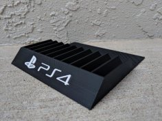 Playstation 4/3 Game Case Holder- Flat & Full Back Options 3D Printer Model