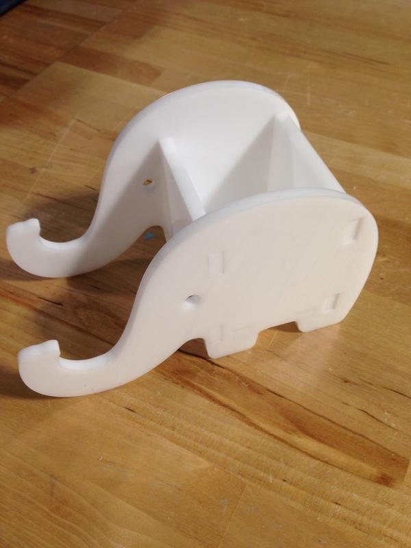 Laser Cut Elephant Phone & Pen Holder