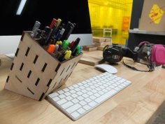 Laser Cut Plywood Pencil Holder