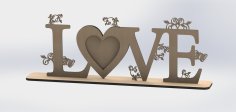 Love 3D Decoration Puzzle CNC Plans Free Vector