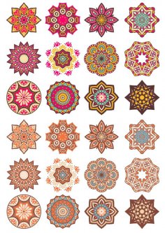 Ornamentos redondos com padrão de mandala