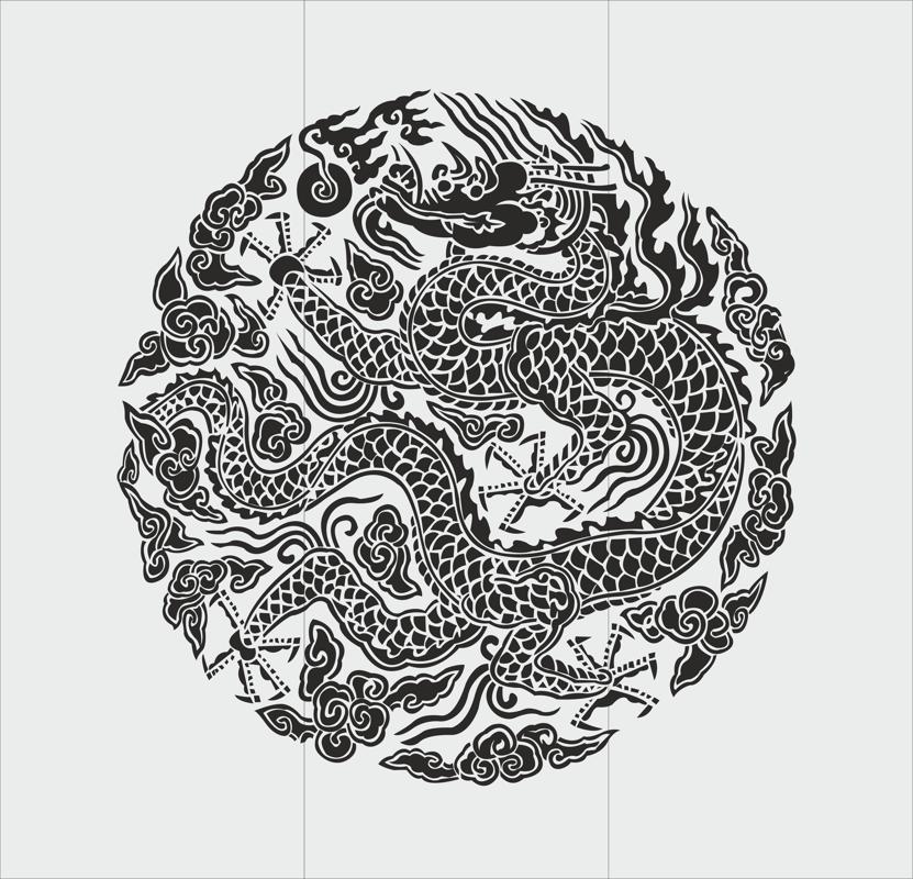 Chinese dragon totem style Free Vector