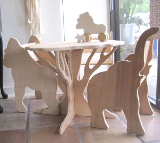 Diseños de muebles de madera contrachapada de animales de madera