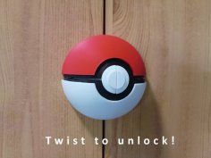 Pokeball Cabinet Lock 3D Printer Model