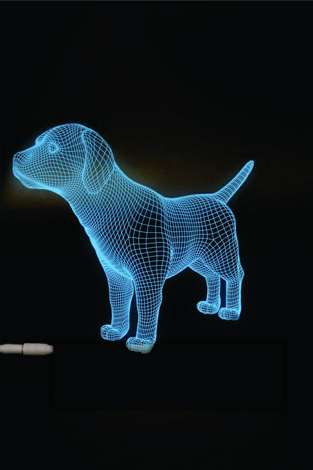 3D светодиодный ночник для собак