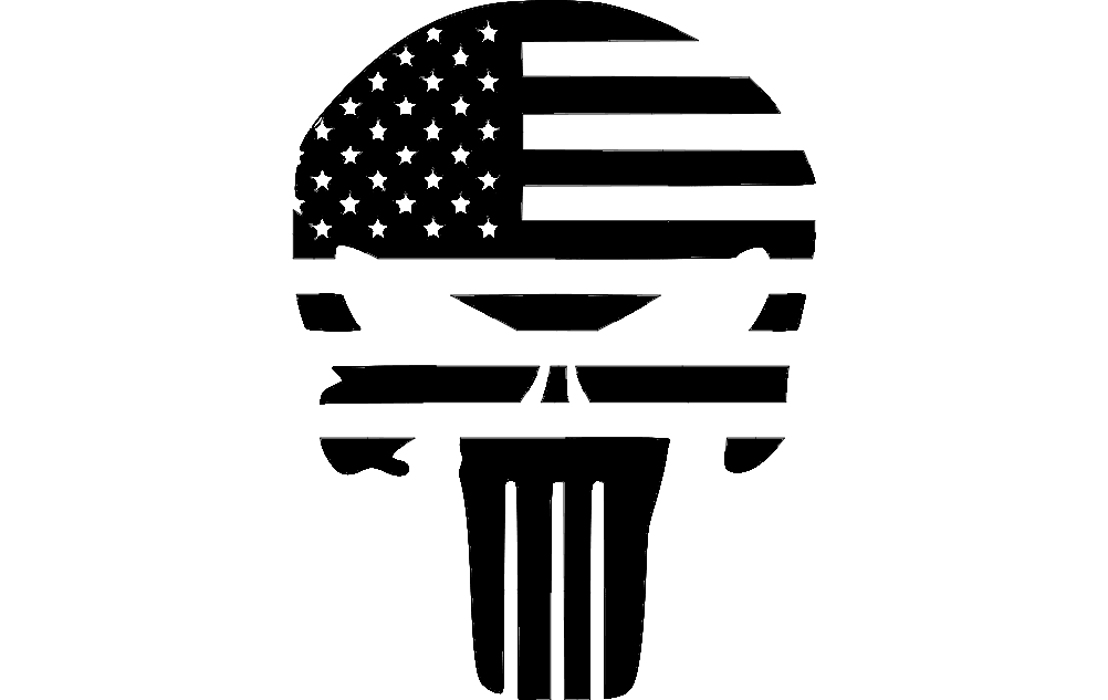 Punisher Flag Superhero Silhouette dxf File