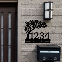 Laser Cut House Number Tree Of Life