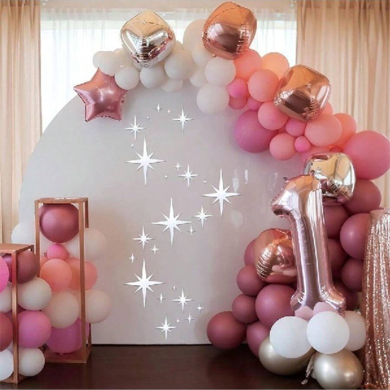 Laser Cut Star Design Mirror Wall Sticker 3D Acrylic Mirror Decal For Home
