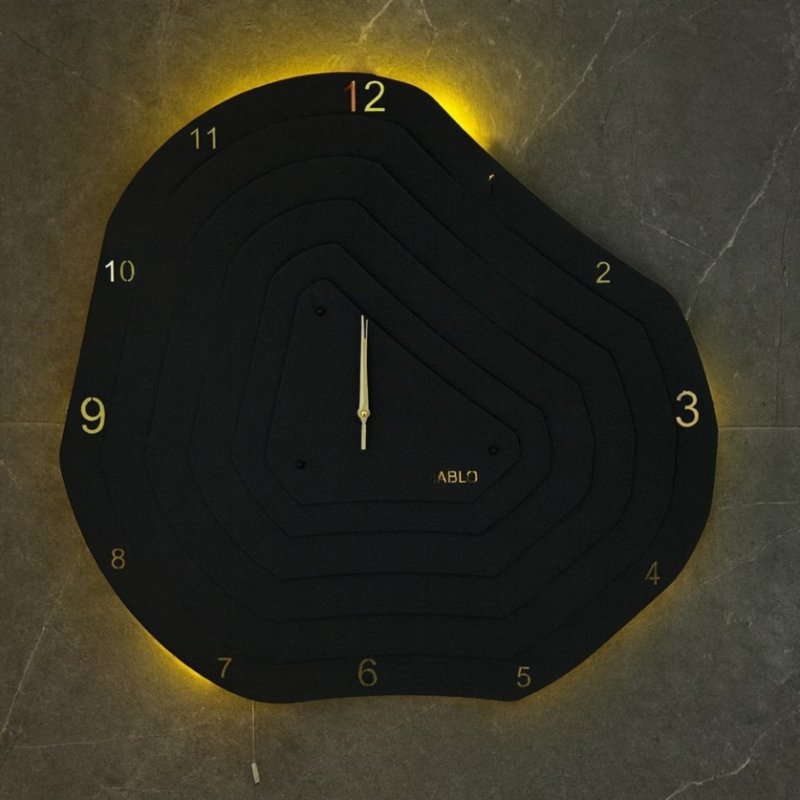 Laser Cut Pyramid Wall Clock