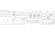 Semi Lowboy Trailer dxf File