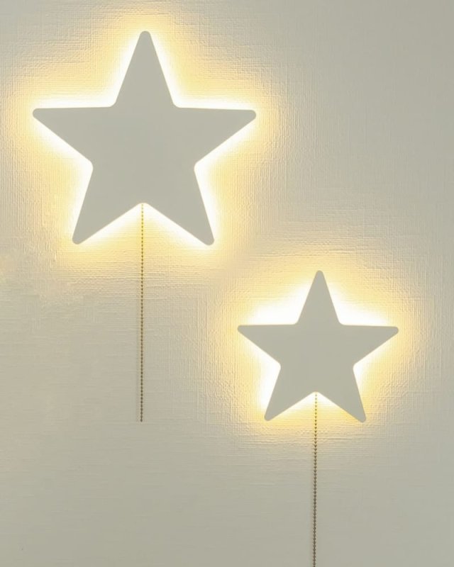 Laser Cut Kids Wall Lamp Saturn and Star Wall Night Light