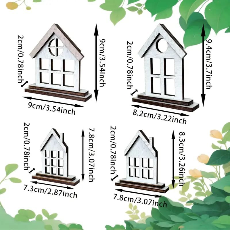 Laser Cut Standing Houses Centerpiece Christmas Village Decorations