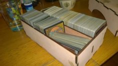 Laser Cut Parameterized Two-Partition Box For Magic: The Gathering Cards