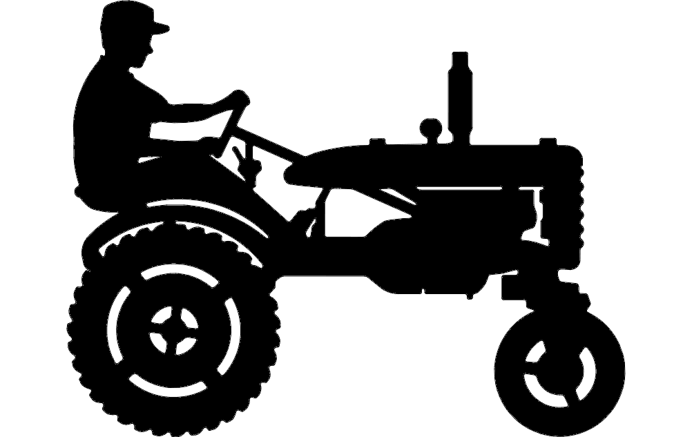 Tractor Silhouette 3 dxf File Free Download - 3axis.co