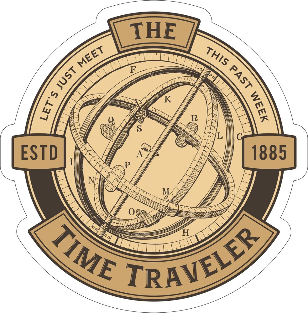 Time Traveler Sticker Free Vector