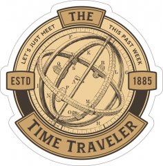 Time Traveler Sticker Free Vector