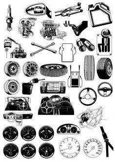 Auto Theme Illustration Vectors Free Vector