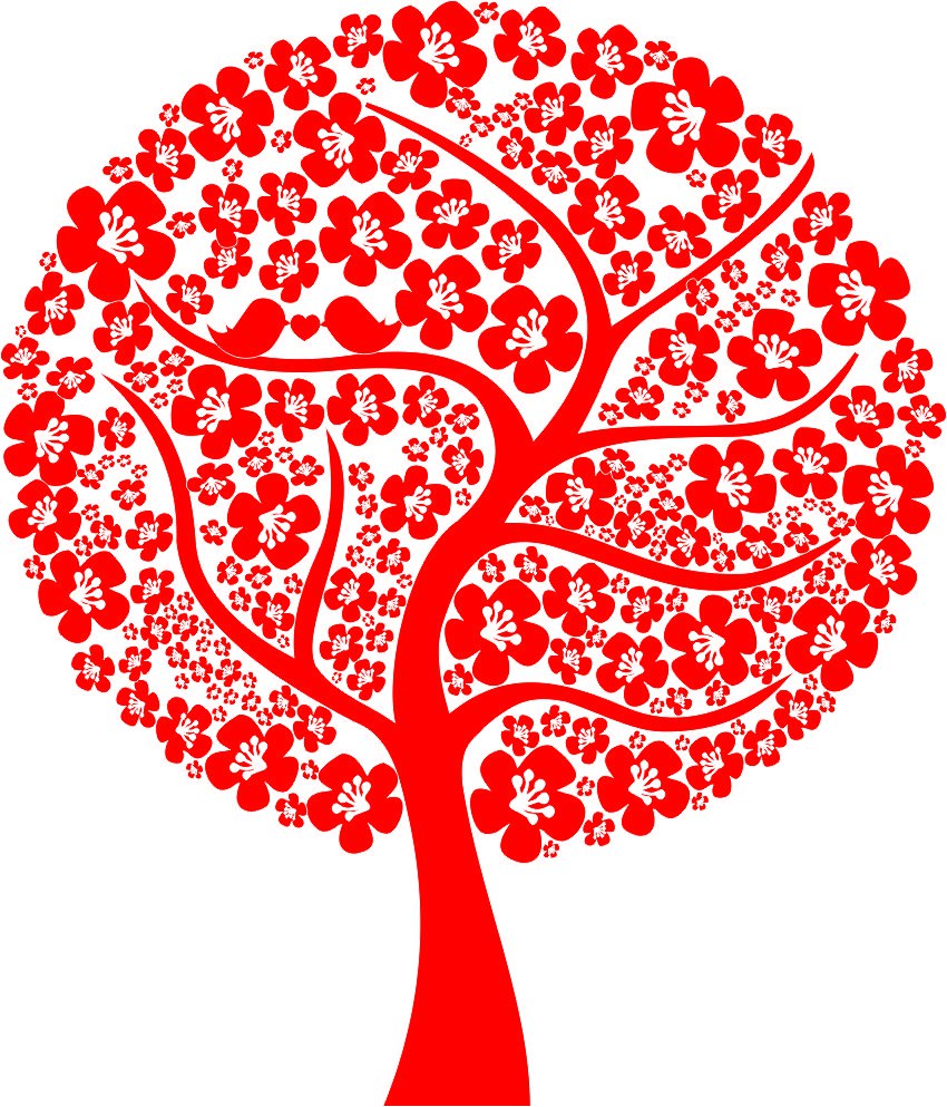 Vecteur d'arbre d'amour abstrait