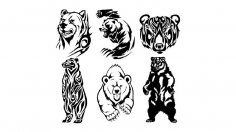 Tribal Bear Vector art Free Vector