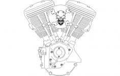 V-twin engine dxf File