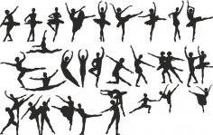 Ballett-Tänzer-Silhouette-Vektor-Set