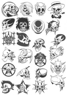 Skull Vector Pack Free Vector