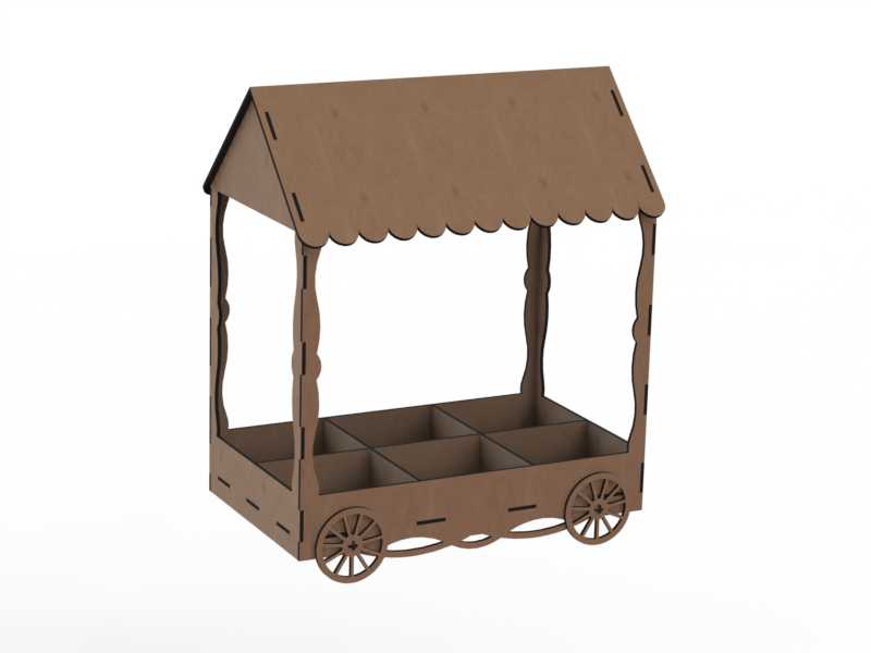 قالب عربة حلوى الخشب الرقائقي المقطوع بالليزر