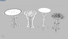 Laser Cut Decor Tables Set Free Vector