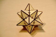 Laser Cut Wooden 3D Star Free Vector