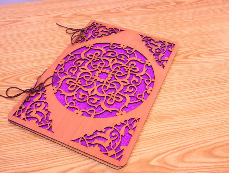 Laser Cut A4 Size Notebook Cover DXF File