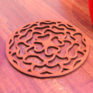 Laser Cut Floral Wooden Coasters Free Vector