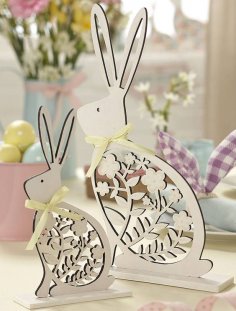 Laser Cut Easter Bunny Decoration Free Vector