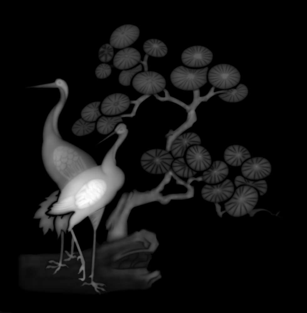 Aves de imagen en escala de grises 3d