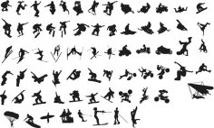 Extreme Sport Silhouettes Free Vector