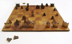 激光切割国际象棋胶合板 3 毫米