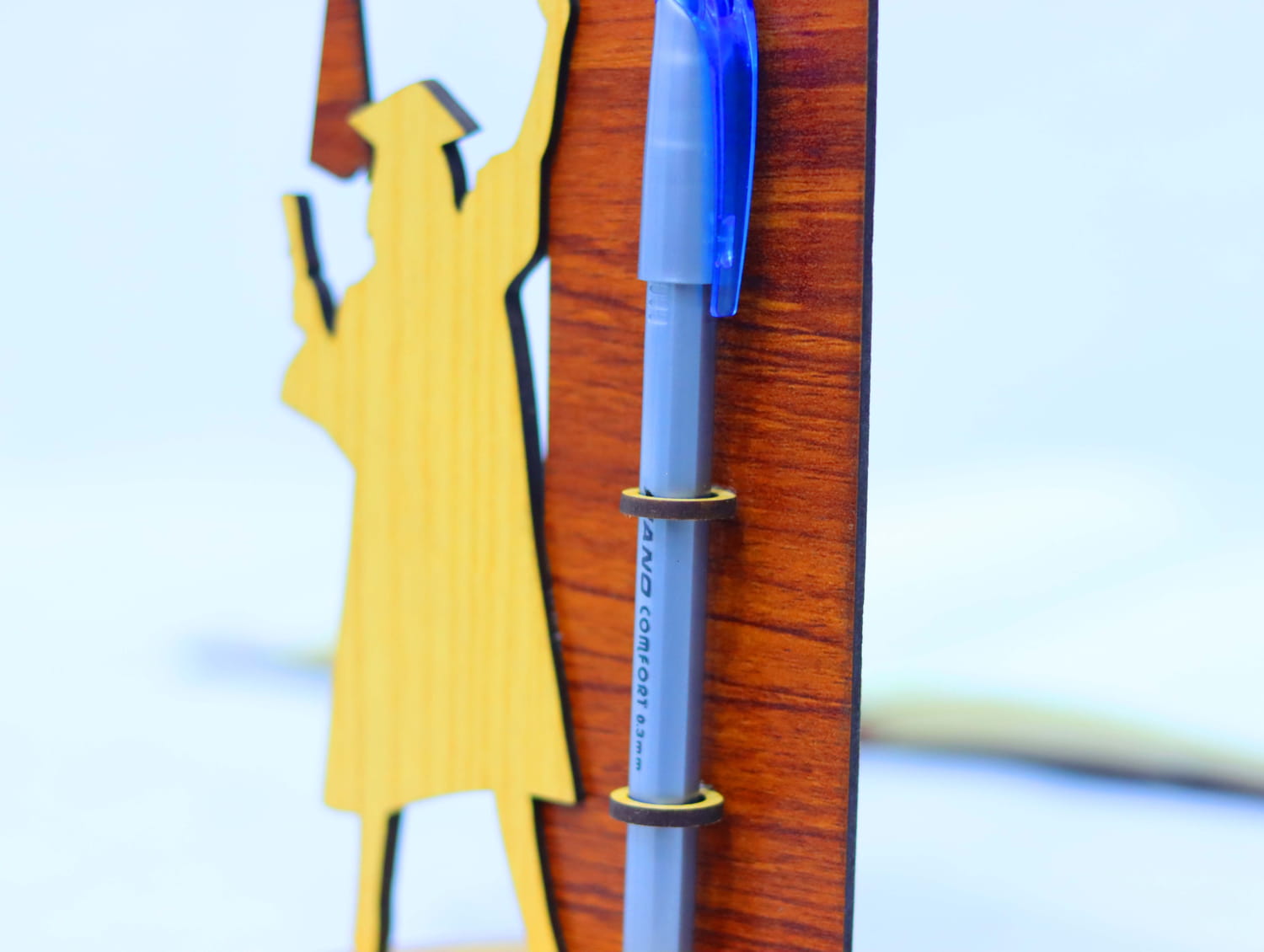 Laser Cut Graduation Gift Wooden Pen Holder 3mm Free Vector