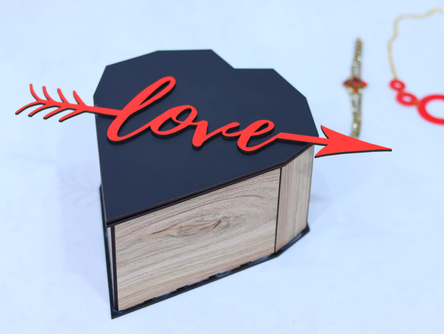 Laser Cut Valentine’s Day Heart Shaped Gift Box Free Vector