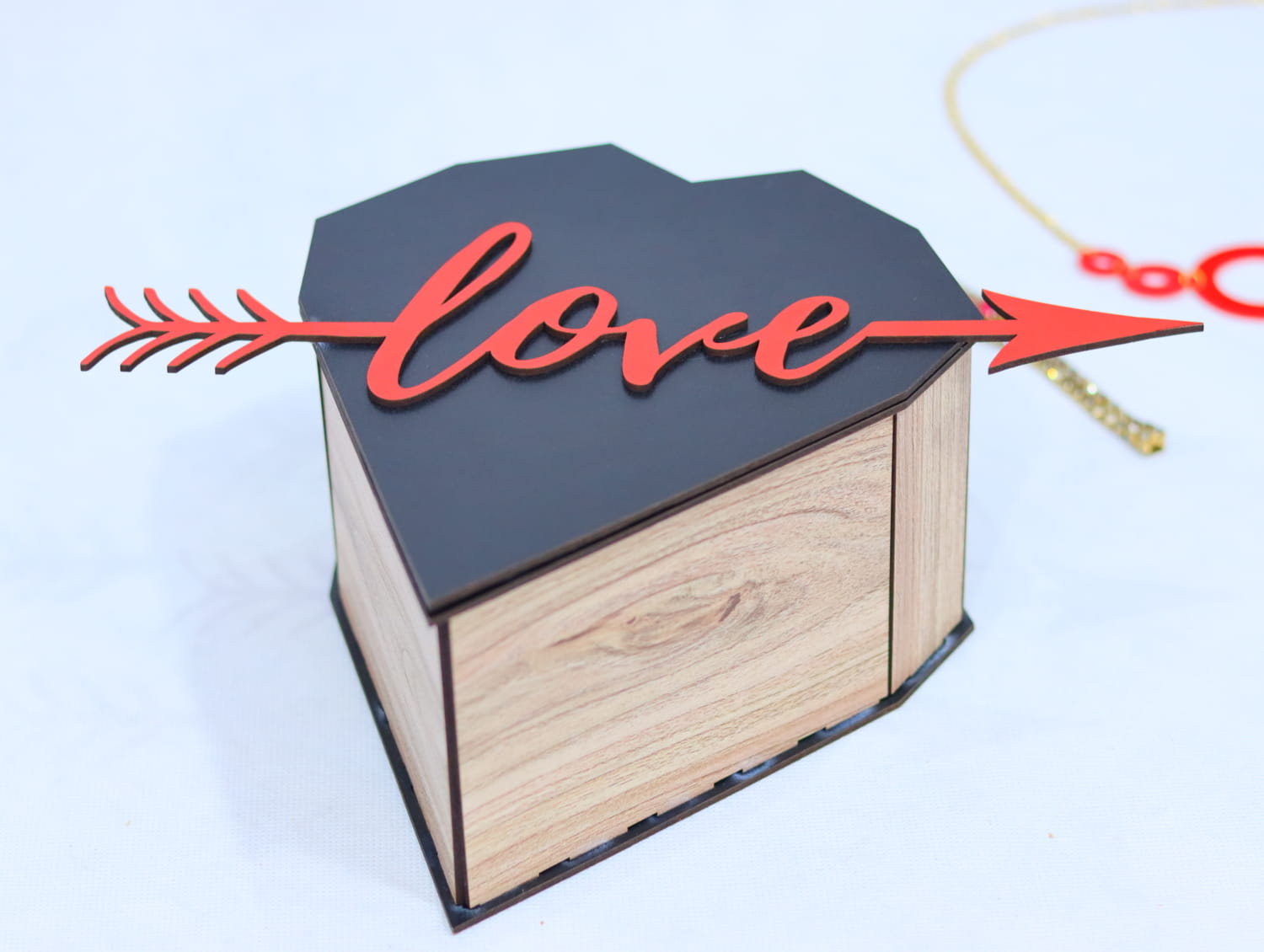 Laser Cut Valentine’s Day Heart Shaped Gift Box Free Vector