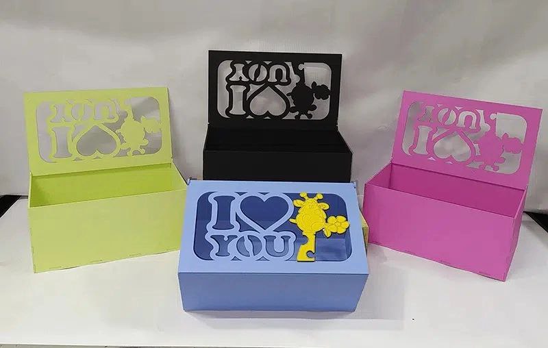 Laser Cut Cute Gift Box With Lid DXF File Free Download - 3axis.co