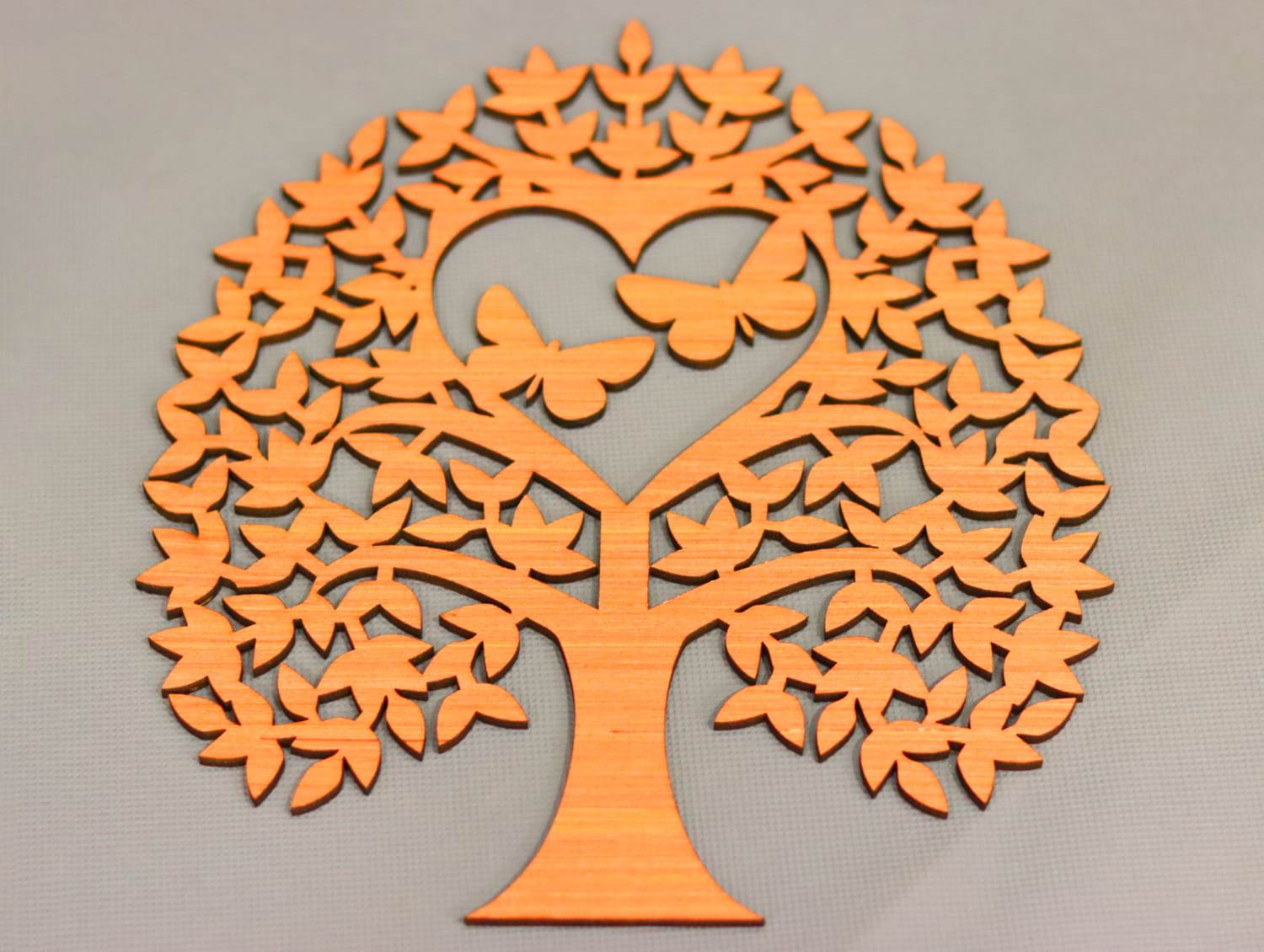 Laser Cut Wooden Heart Tree Decor Free Vector