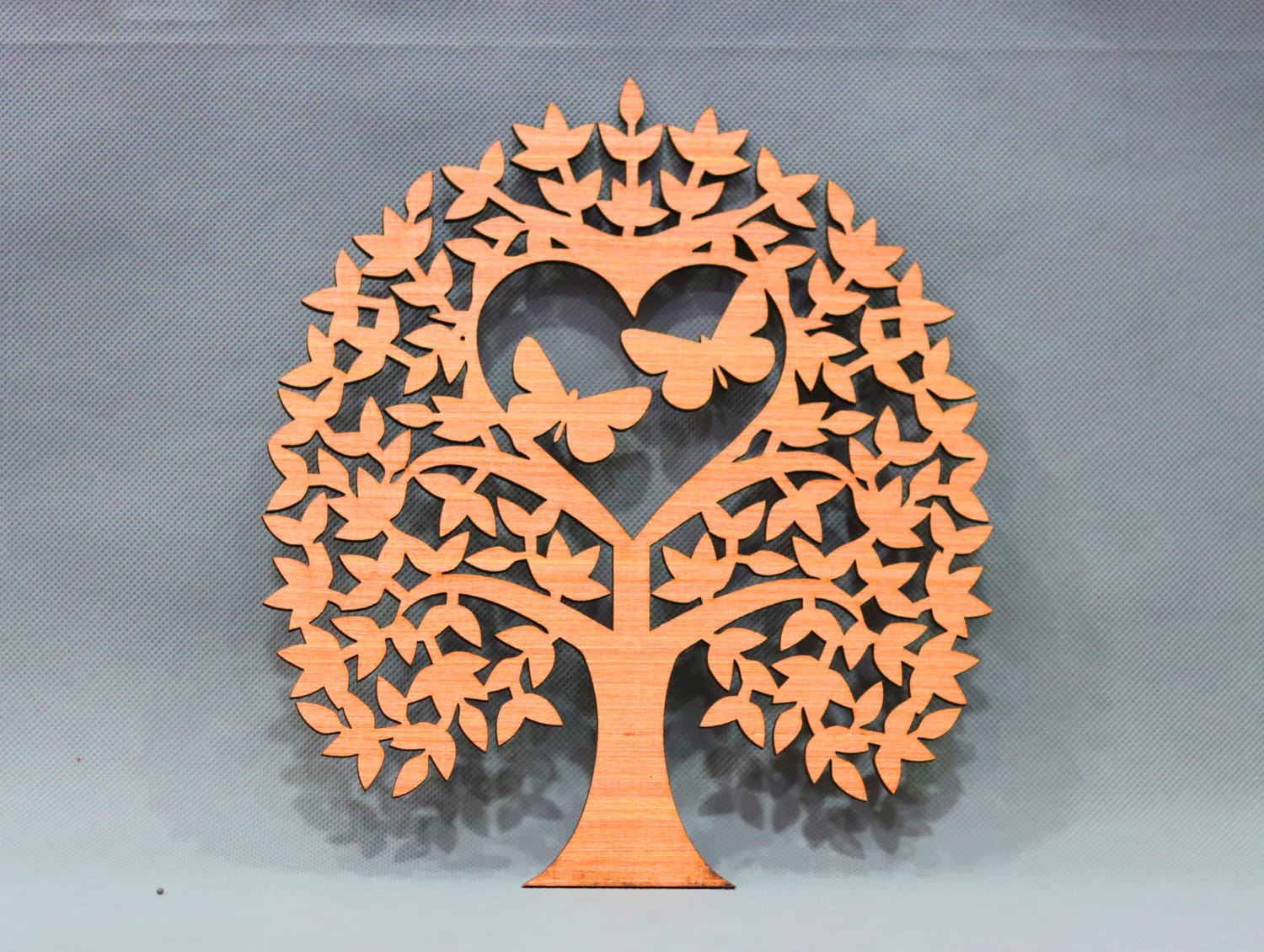 Laser Cut Wooden Heart Tree Decor Free Vector