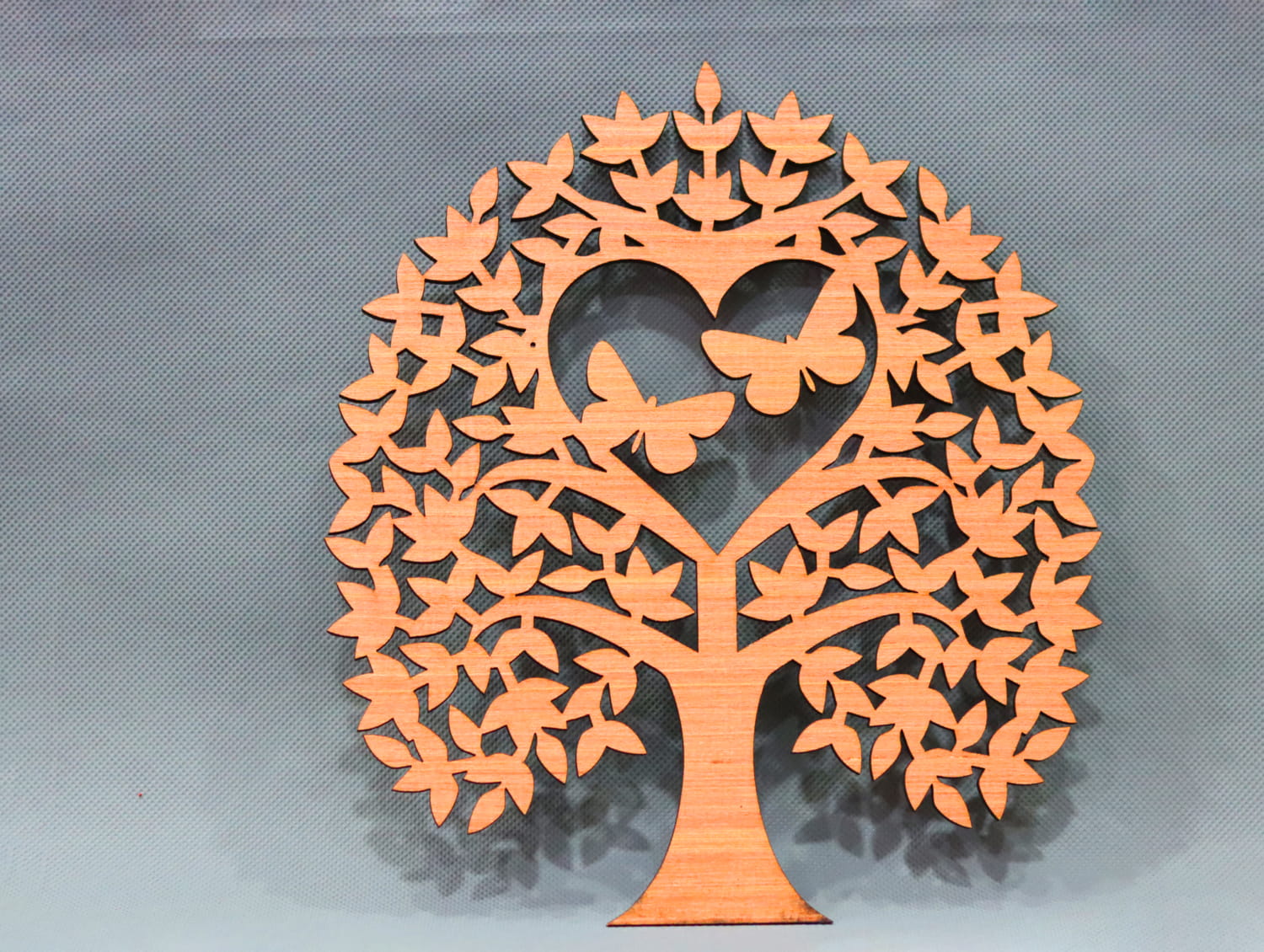 Laser Cut Wooden Heart Tree Decor Free Vector