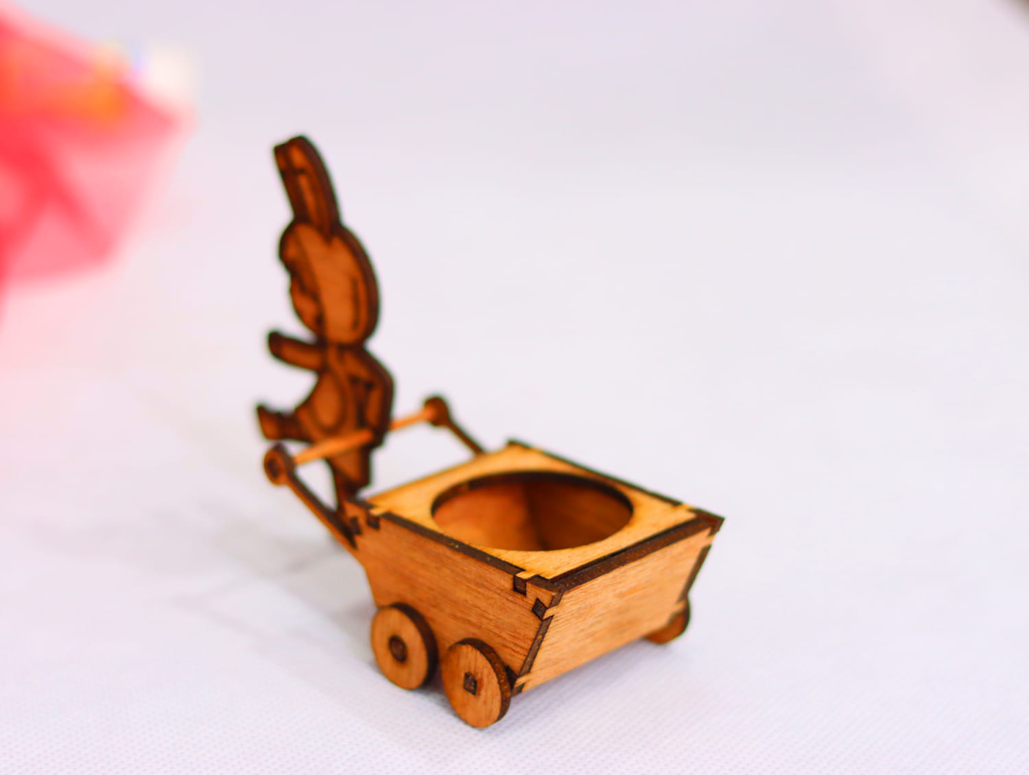 Laser Cut Easter Egg Cart 3mm Free Vector