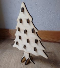 Lasergeschnittener Weihnachtsbaum-Adventskalender aus Holz, 5 mm
